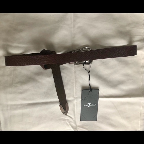 NWT B-low The Belt | 7FAM ‘Taos Mini’ Leather Belt • Wine, Silver • size S
